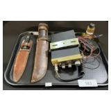 EGW & Colonial Knives W/ Holders, Uniden CB Radio.