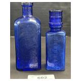 Cobalt Blue Glass Medicine & Chemist Bottles.
