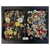 Costume Jewelry, Brooches, Clip On Earrings, Pins.