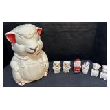 Lamb Cookie Jar, Novelty Figural Shakers.