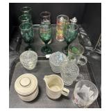 Coca-Cola Glasses, Cut Glass Lidded Dish.