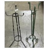 2 Antique Wrought Iron Umbrella Stands.