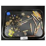 Advertising Pencils, Costume Jewelry Pins.