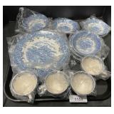 English Village Ironstone Dish Set, Serves 4.