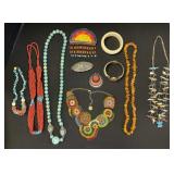 Native American Zuni Fetish, Coral, Silver