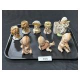 Lady Head Vases, Kewpie Figures, Angel.