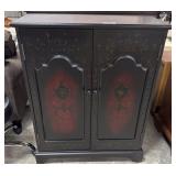 Dark Detailed Accent Cabinet.