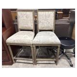 French Farmhouse Style Stools, Rolling Swivel