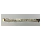 14KT Gold, Sapphire And Pearl Bracelet.