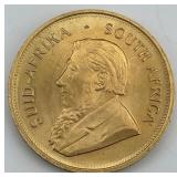 Fine Gold South Africa Krugerrand 1 Oz Coin.