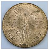 Fine Gold Mexican 50 Pesos Centenario.