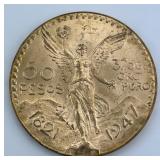 Fine Gold Mexican 50 Pesos Centenario.