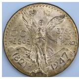 Fine Gold Mexican 50 Pesos Centenario.
