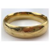 14KT Gold Etched Wheat Bangle.