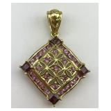 14KT Gold & Pink Spinel Pendant.
