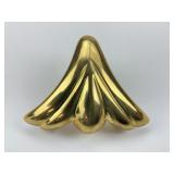 18KT Gold Fan Style Pendant.