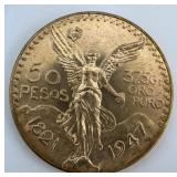 Fine Gold Mexican 50 Pesos Centenario.