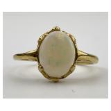 Gold Oval Opal Ring.