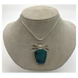 14KT Gold & 925 Silver Turquoise Necklace.