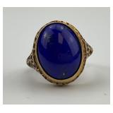 Gold Lapis Lazuli Ring.
