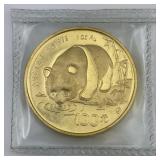 1 Oz Fine Gold 1987 Chinese Panda Coin.