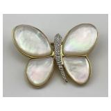 14KT Gold Opal & Diamond Butterfly Pin.