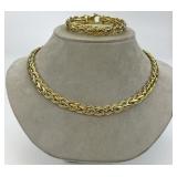14KT Italian Gold Rope Choker & Bracelet.
