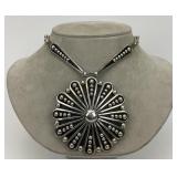 Heavy Sterling Silver Jonathan Nez Necklace.