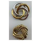 14KT Gold Italian Spiral Brooches.