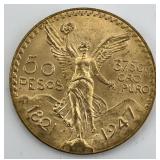Fine Gold Mexican 50 Pesos Centenario.