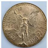 Fine Gold Mexican 50 Pesos Centenario.