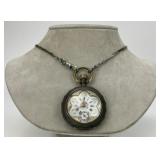 80% Silver Remontoir Cylindre 6 Rubis Pocketwatch.