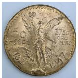 Fine Gold Mexican 50 Pesos Centenario.