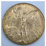 Fine Gold Mexican 50 Pesos Centenario.