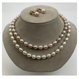 Pair of Freshwater Pearl Necklaces & Earrings.