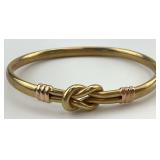 14KT Gold Italian Knot Bangle.