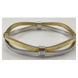 18KT Gold Italian Two Tone Bangle.