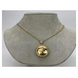 14KT Gold Italian Locket Necklace.