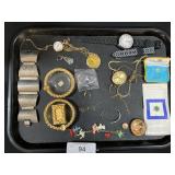 Costume Jewelry, Watches, Matchbox Case.