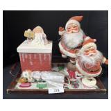 Christmas Santa Serving Tray, Santa Figures.