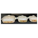 3 Spice Of Life Casserole Dishes W/ Lids.
