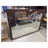 Vtg Oak Wall Mirror.