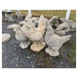 (3) Concrete Chicken Statues.