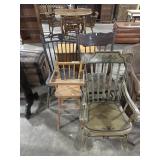 Antique Wooden High Chair & Rocking Chair.