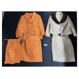 Vintage Ladies Orange & Tan Blazers, Skirts,