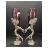 Pair Of Fellowship Foundry Red Dragon Flutes.