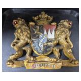 Carved Bavarian Coat of Arms Plaque "Bayern".