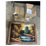 Small Storage Totes, Wire Shelf, Art Print.