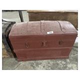 Vintage Red Steamer Trunk.