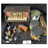 Small Porcelain Animals, Bongos, Moccasins.